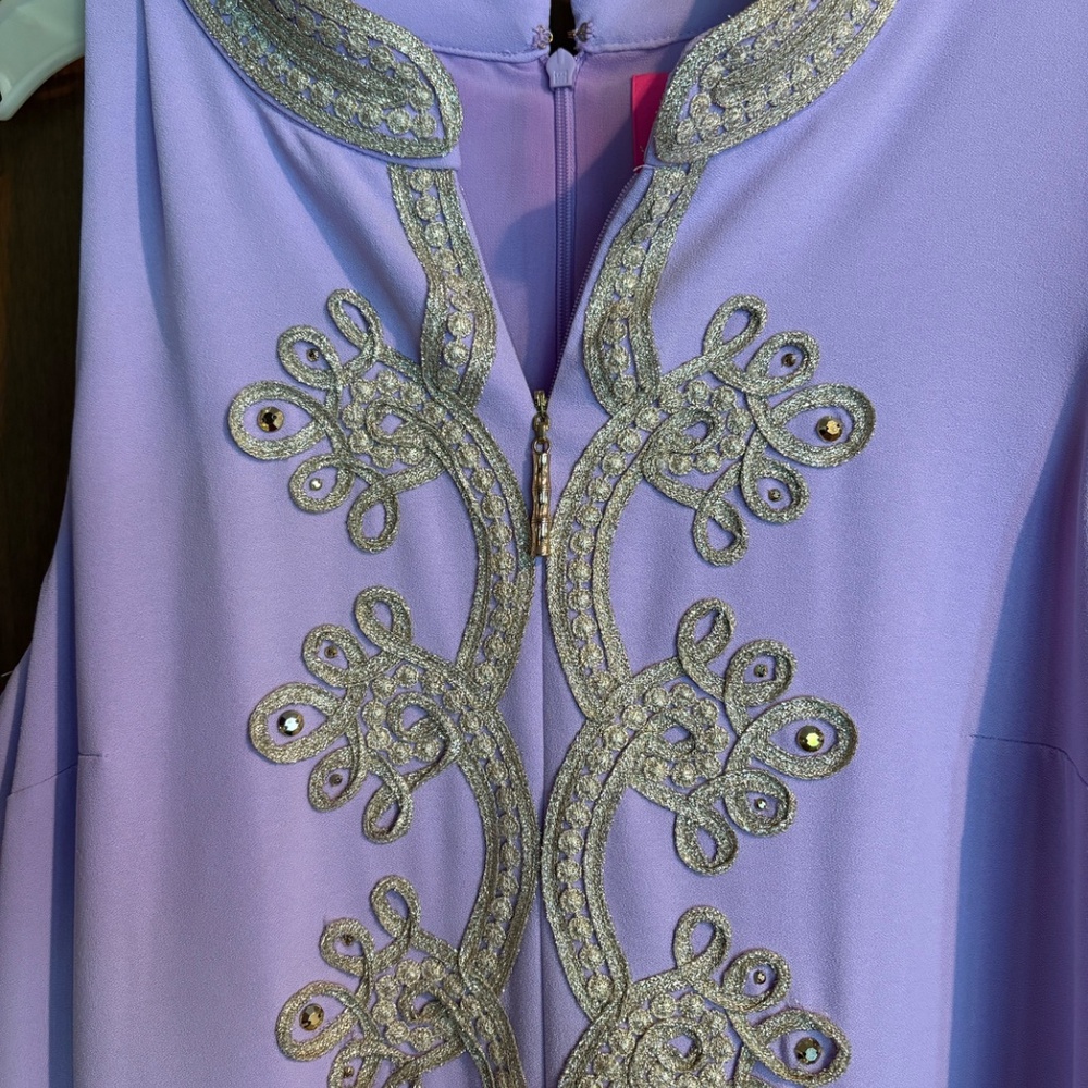 LILLY PULITZER PERIWINKLE BROCADE MAXI DRESS  SZ 12